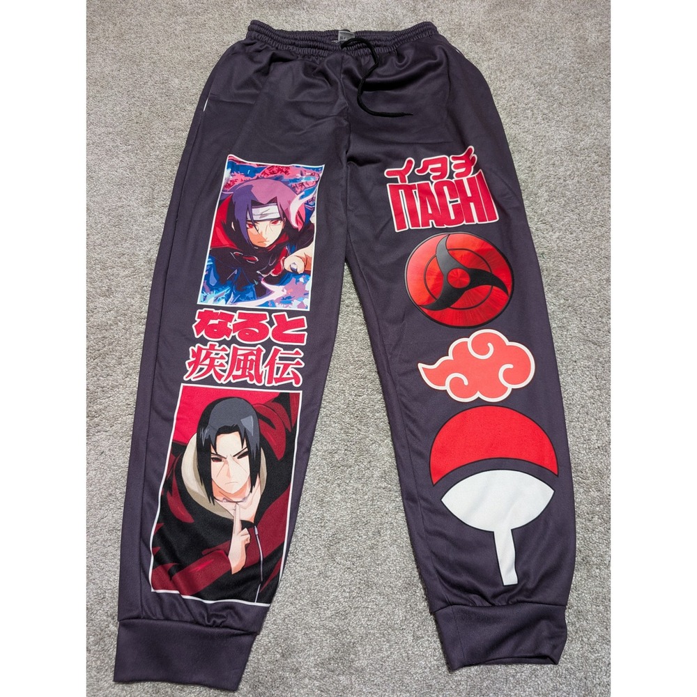 Anime Ape Joggers Mens L Naruto Itachi Uchiha Graphic Sweatpants Akatsuki